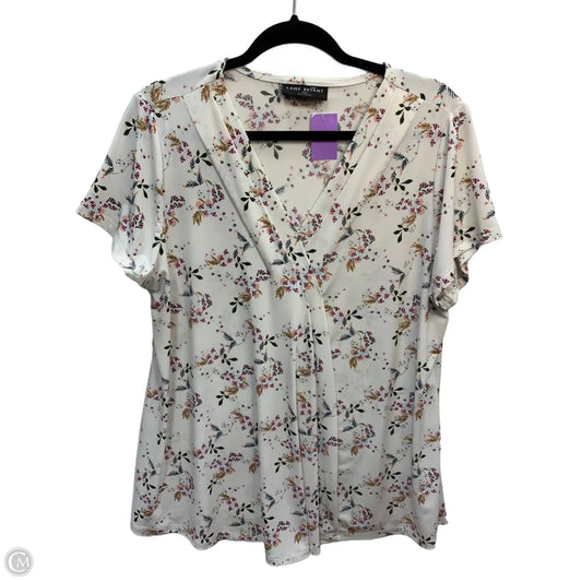 Top Short Sleeve By Lane Bryant In Cream, Size: 14