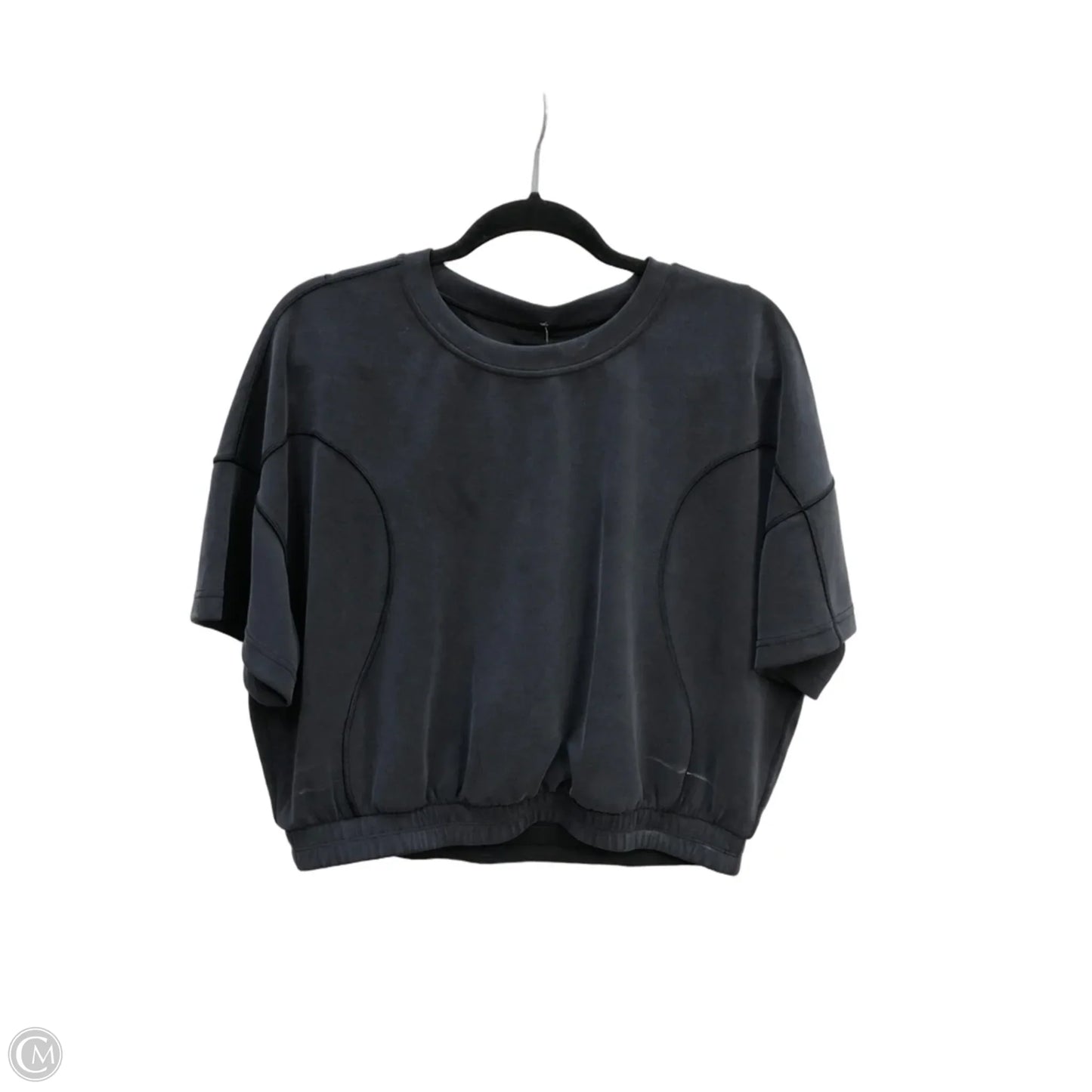 Athletic Top Short Sleeve By Lululemon In Black, Size: 12