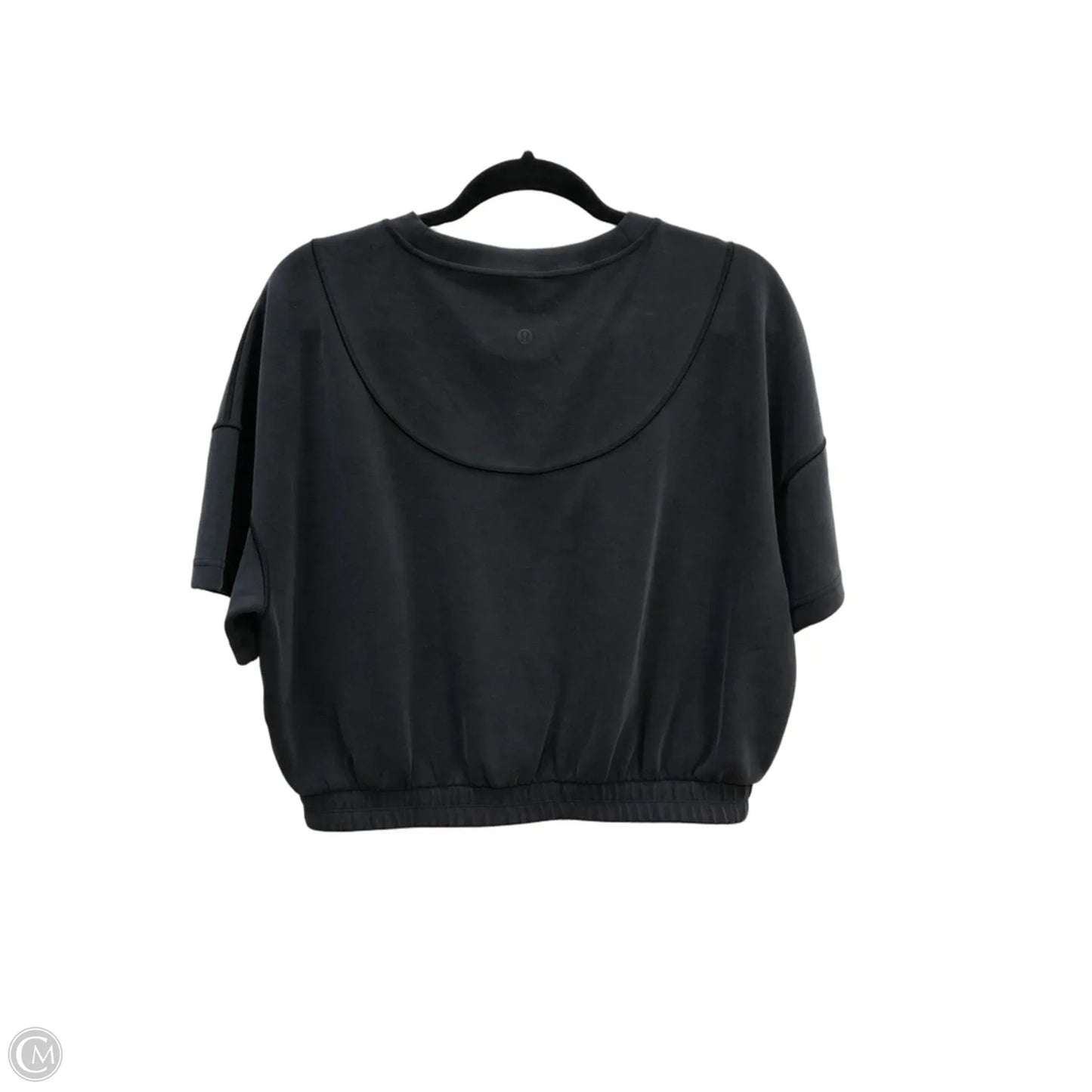 Athletic Top Short Sleeve By Lululemon In Black, Size: 12