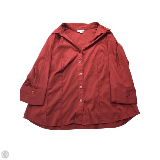 Top Long Sleeve By Dressbarn In Red, Size: 3x
