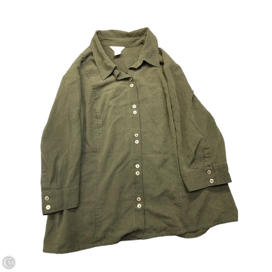 Top Long Sleeve By Cj Banks In Black & Green, Size: 2x
