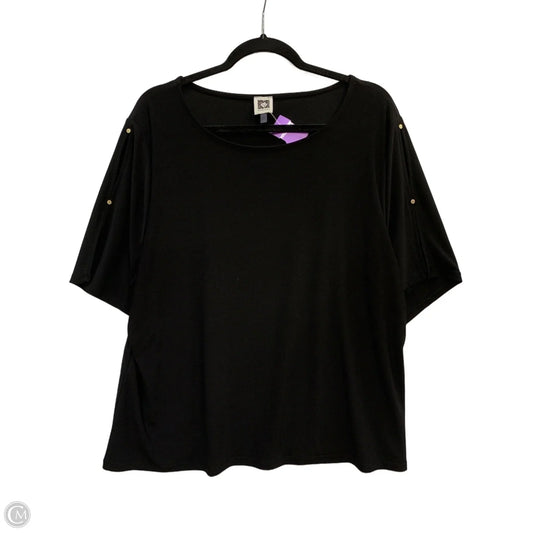 Top Short Sleeve By Anne Klein In Black, Size: 2x
