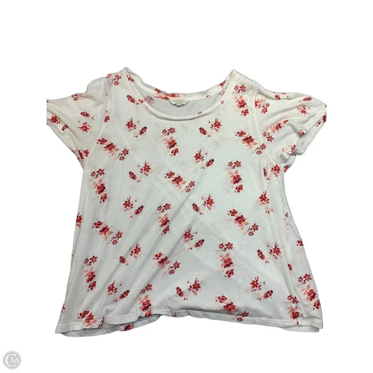 Top Short Sleeve By Lucky Brand In Red & White, Size: Xxl