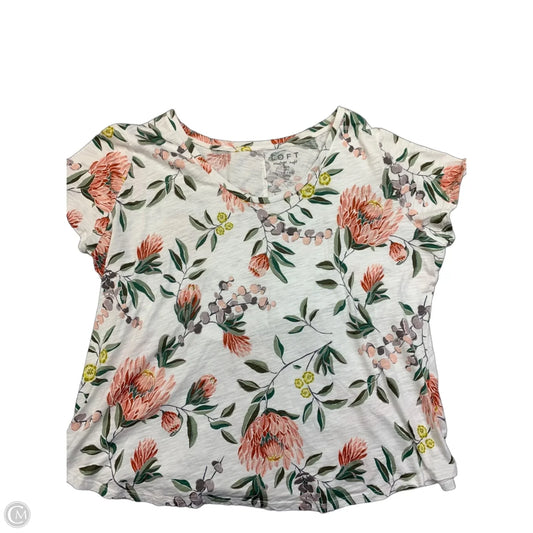 Top Short Sleeve By Loft In Floral Print, Size: 16
