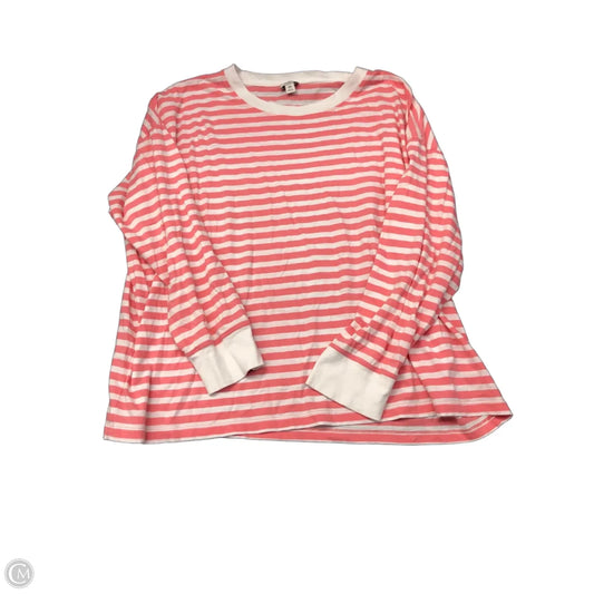 Top Long Sleeve By J. Crew In Pink & White, Size: 2x