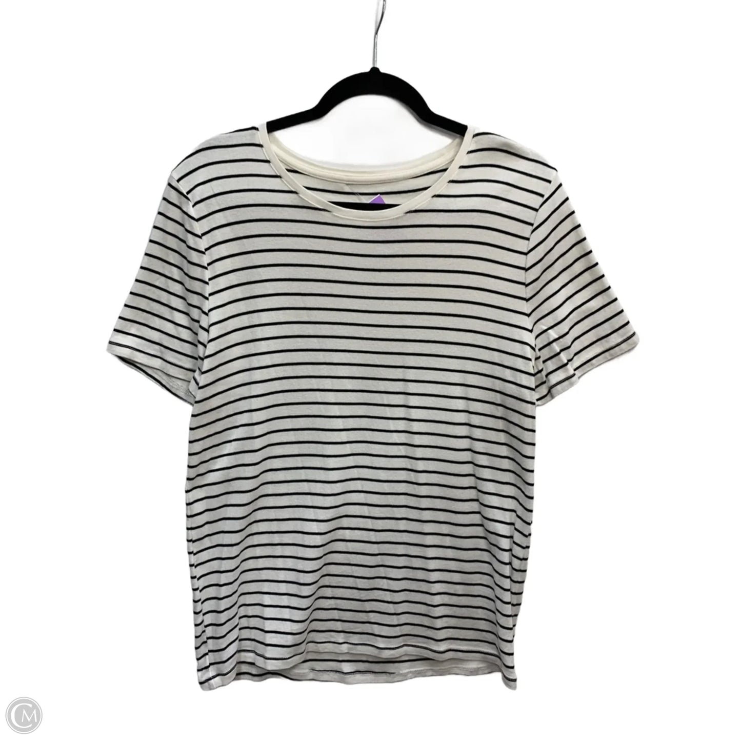 Top Short Sleeve Basic By A New Day In Striped Pattern, Size: Xxl