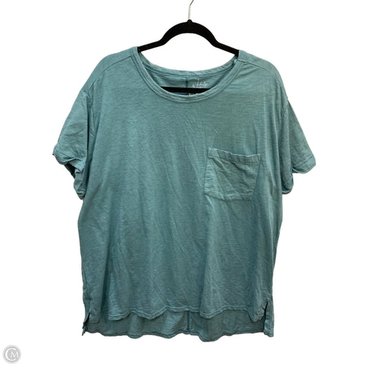 Top Short Sleeve By Wonderly In Blue, Size: 1x