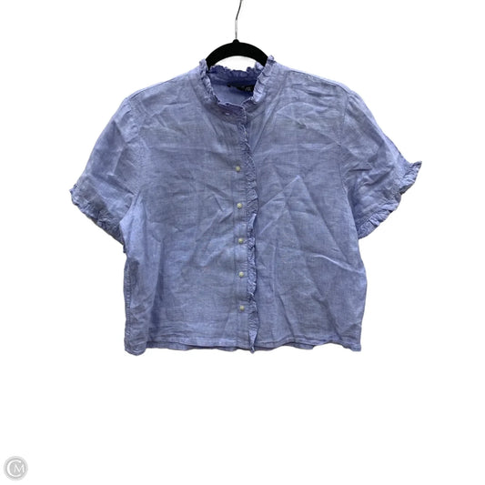 Blouse Short Sleeve By J. Crew In Blue, Size: M
