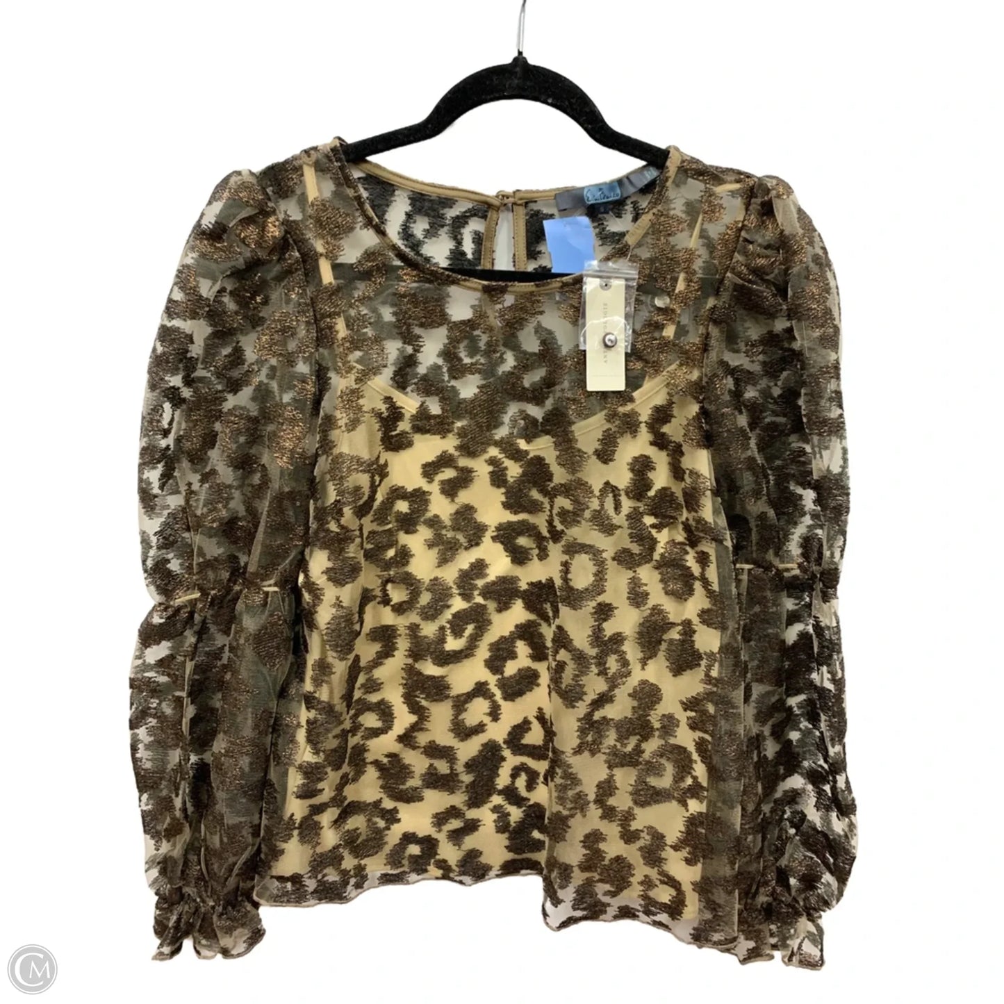 Blouse Long Sleeve By Eva Franco In Gold, Size: S