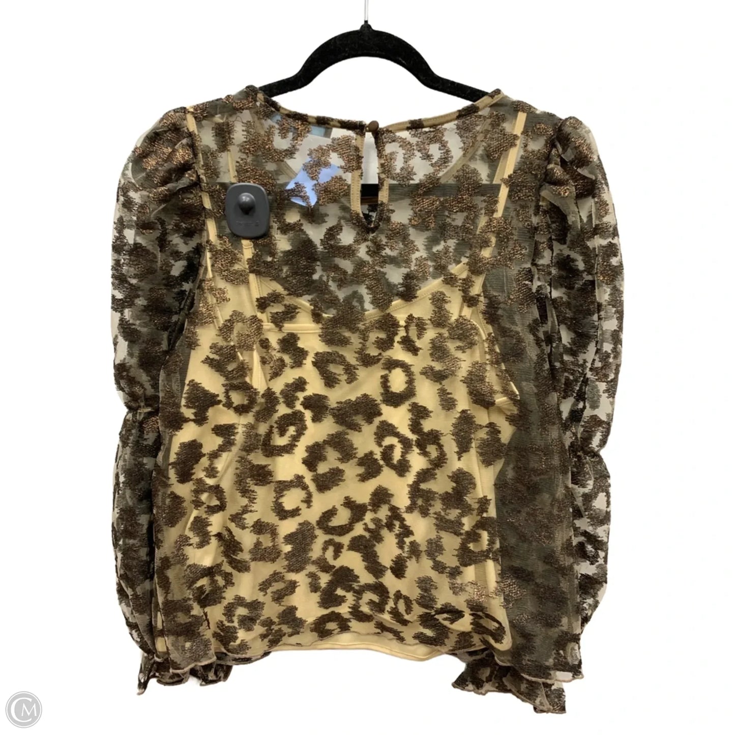 Blouse Long Sleeve By Eva Franco In Gold, Size: S