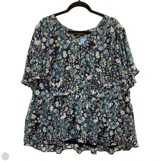 Blouse Short Sleeve By Lane Bryant In Floral Print, Size: 30