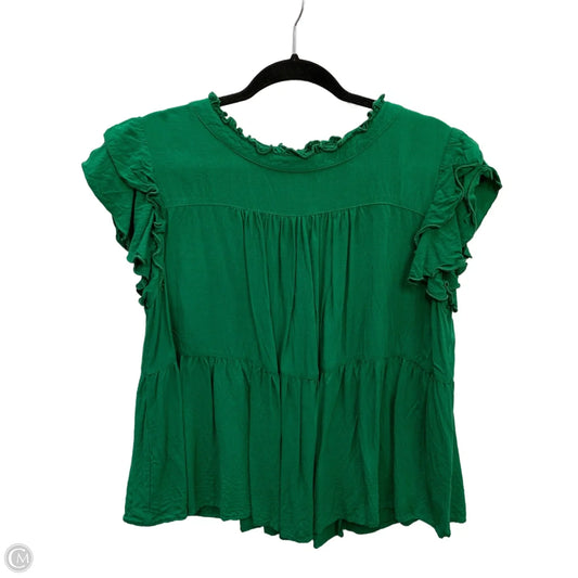 Blouse Short Sleeve By Jodifl In Green, Size: 1x