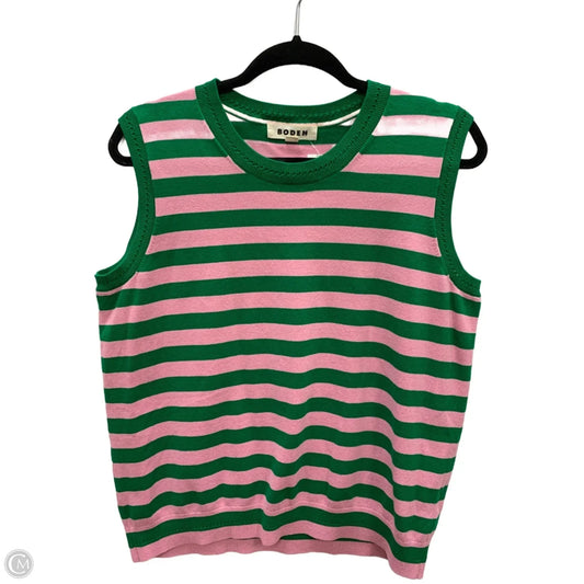 Vest Sweater By Boden In Green & Pink, Size: L
