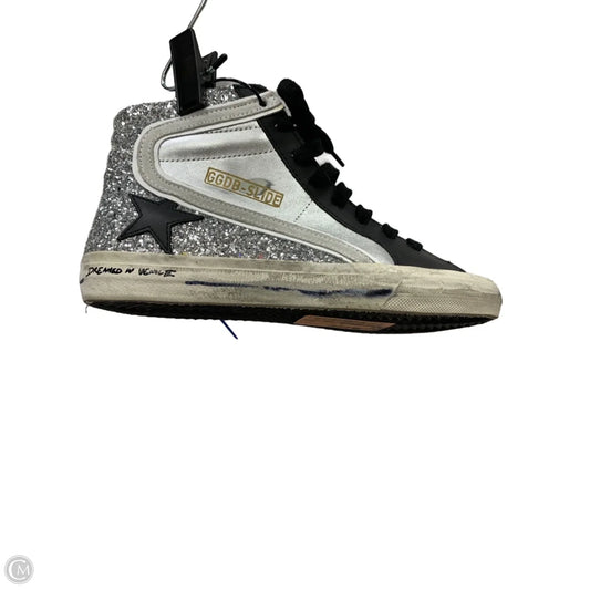Shoes Luxury Designer By Golden Goose In Black & Silver, Size: 7.5