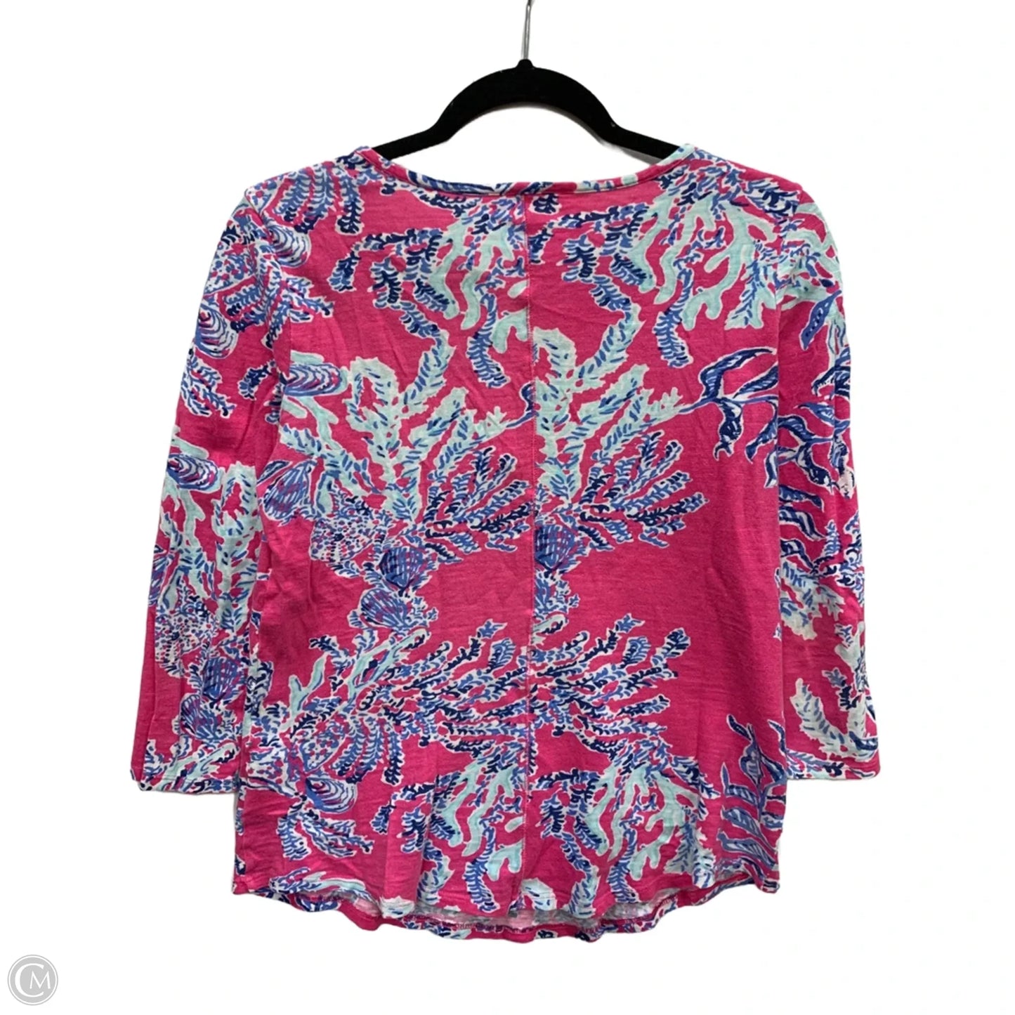 Top Long Sleeve Designer By Lilly Pulitzer In Blue & Pink, Size: S