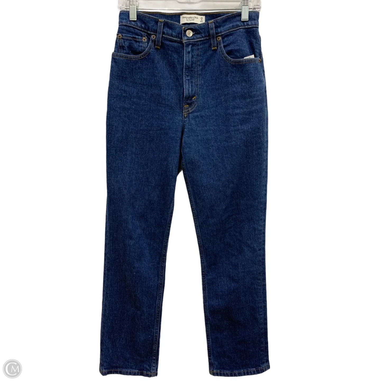 Jeans Straight By Abercrombie And Fitch In Blue Denim, Size: 0