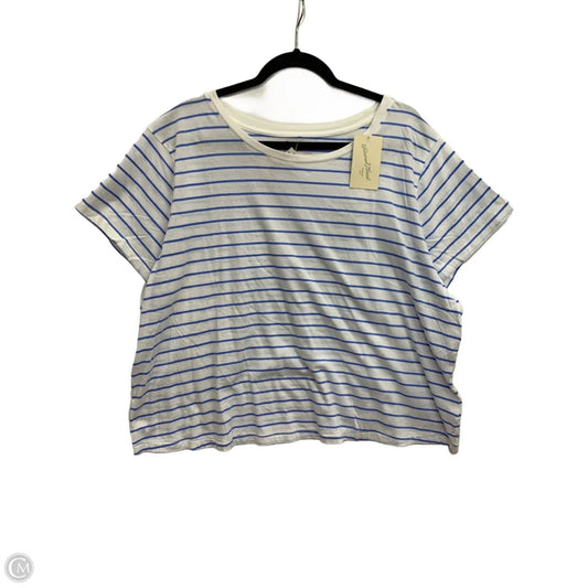 Top Short Sleeve By Universal Thread In Blue & White, Size: 3x