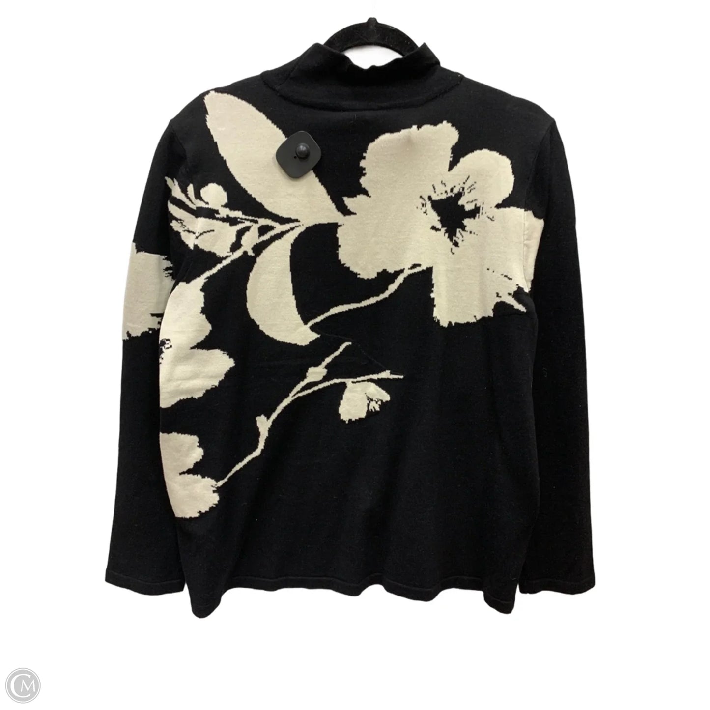 Sweater By Chicos In Black & White, Size: 12