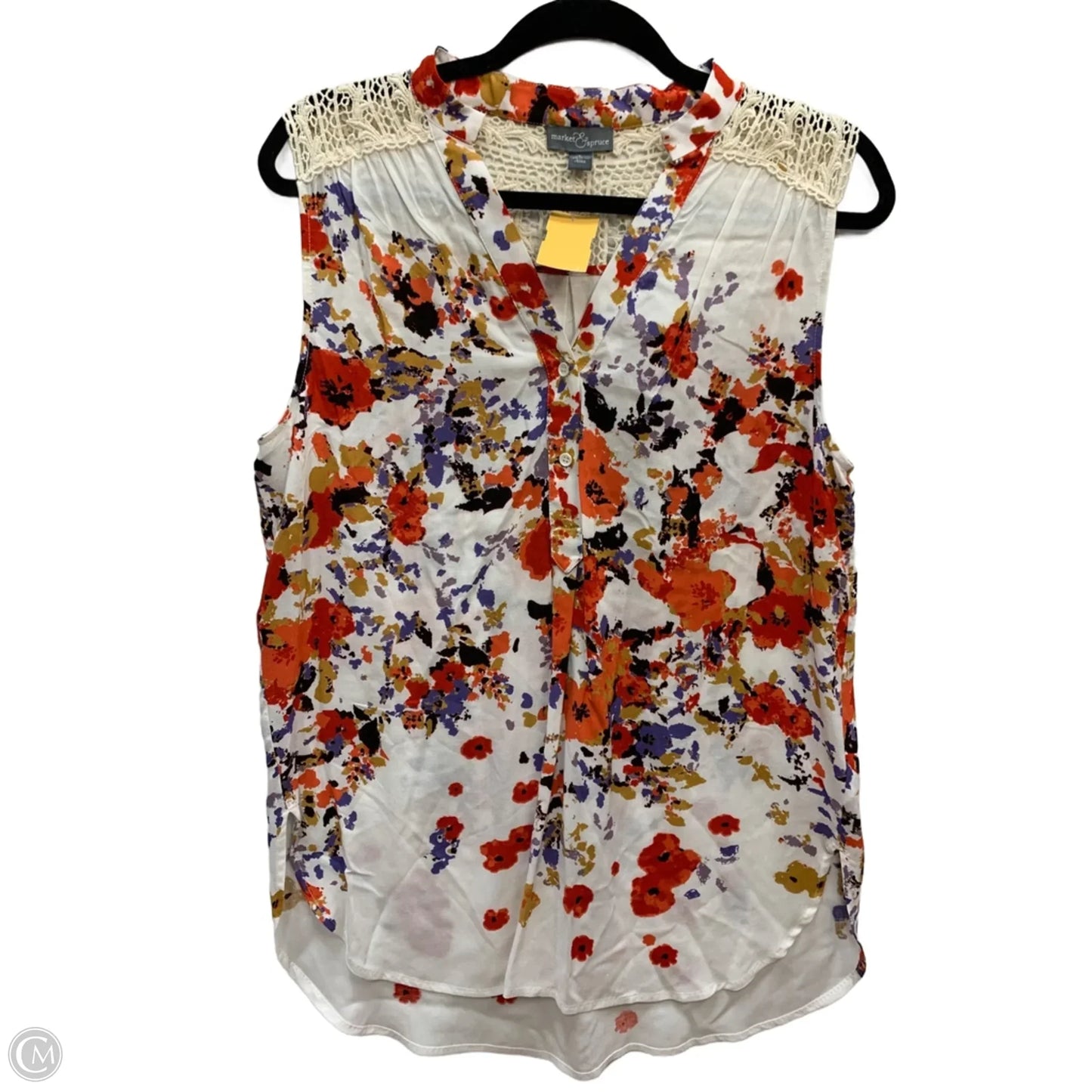 Tank Top By Market & Spruce In Floral Print, Size: L