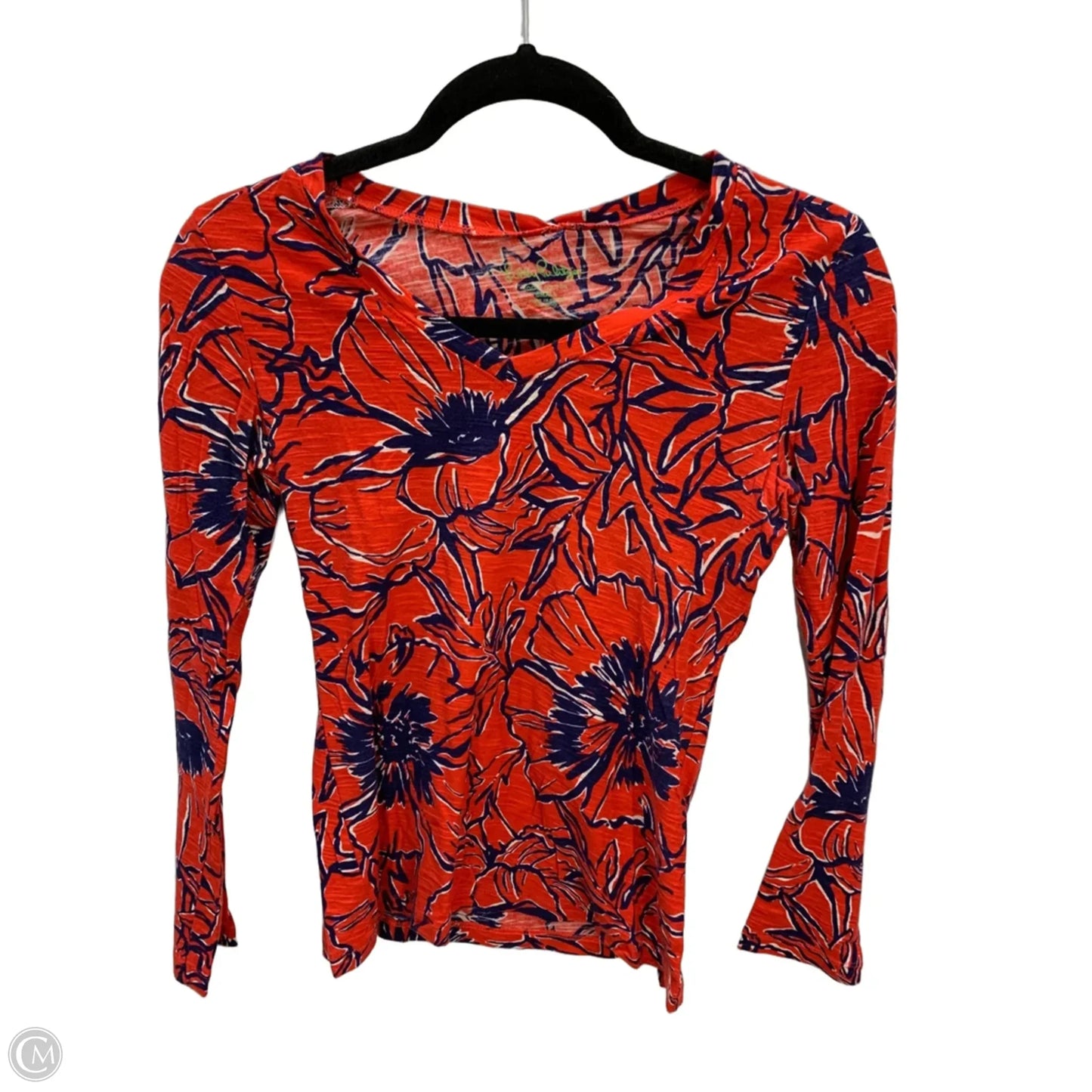 Top Short Sleeve Designer By Lilly Pulitzer In Red, Size: S