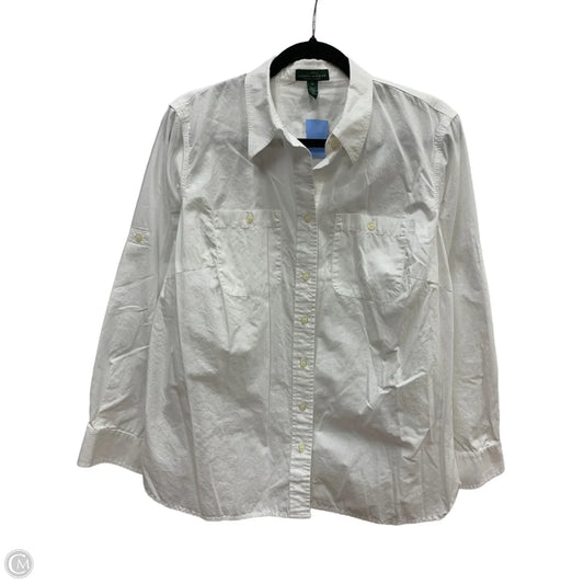 Top Long Sleeve By Lauren By Ralph Lauren In White, Size: 1x