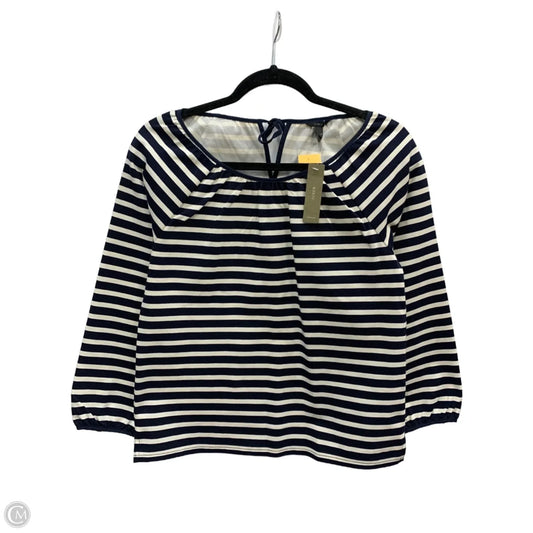 Top Long Sleeve By J. Crew In Blue & Cream, Size: Xxs