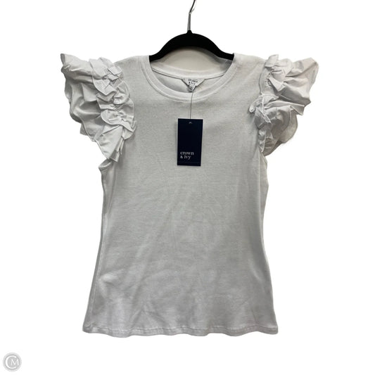 Top Short Sleeve By Crown And Ivy In White, Size: S