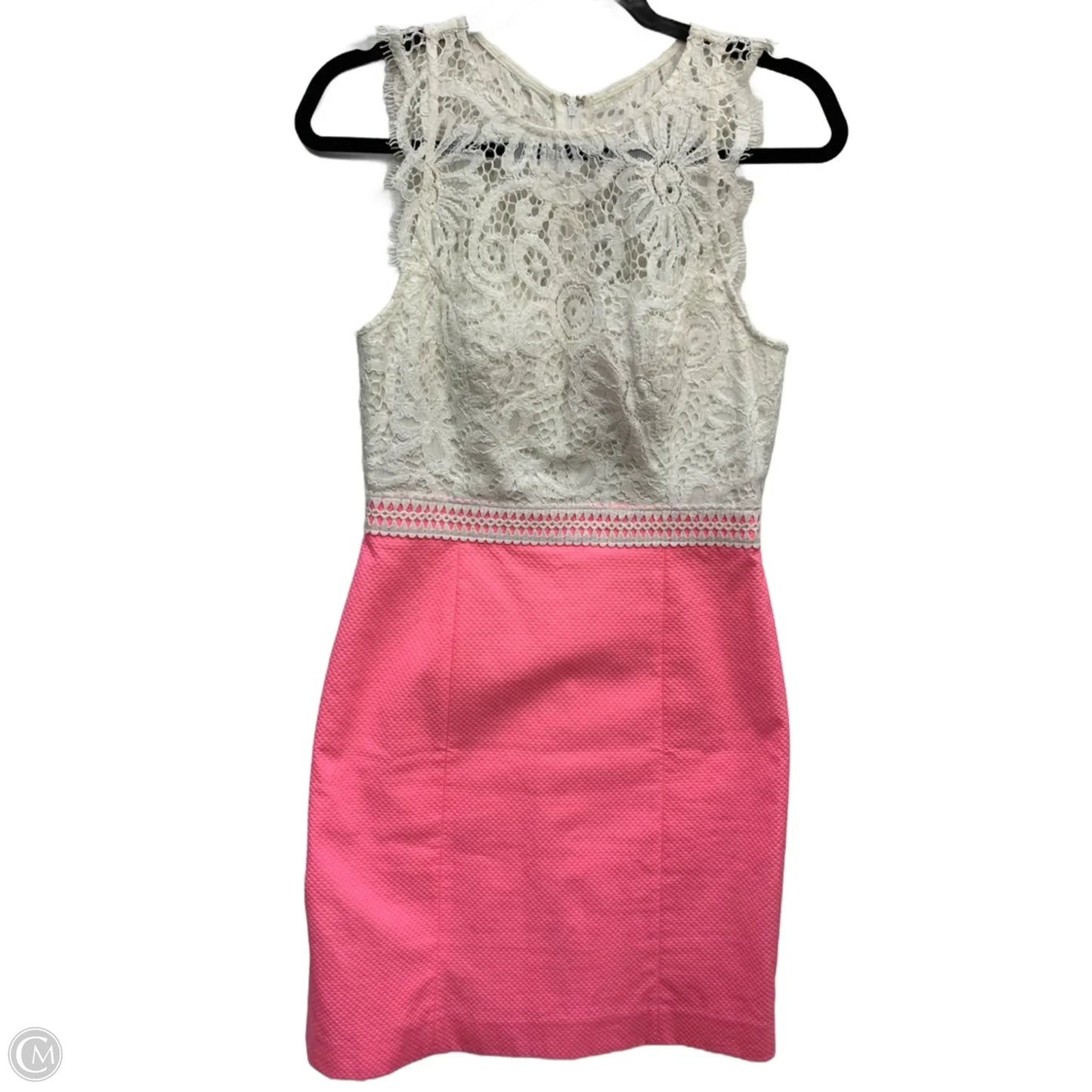 Dress Designer By Lilly Pulitzer In Pink & White, Size: 4