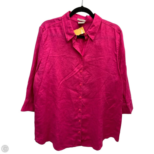 Top Long Sleeve By Chicos In Pink, Size: 16