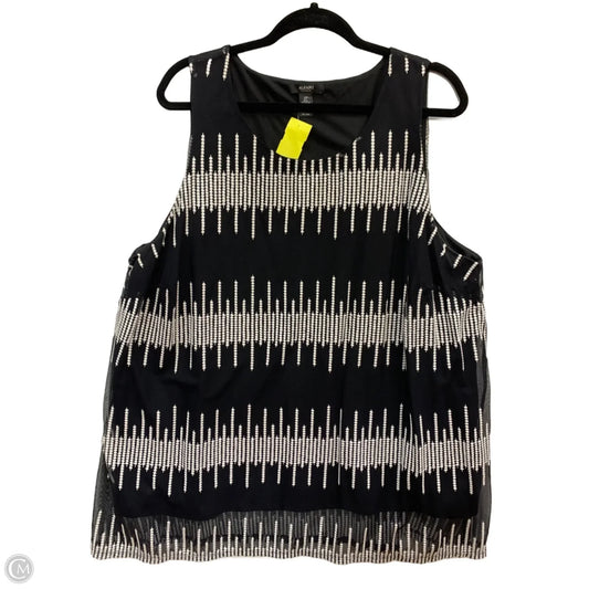 Top Sleeveless By Alfani In Black & White, Size: 3x