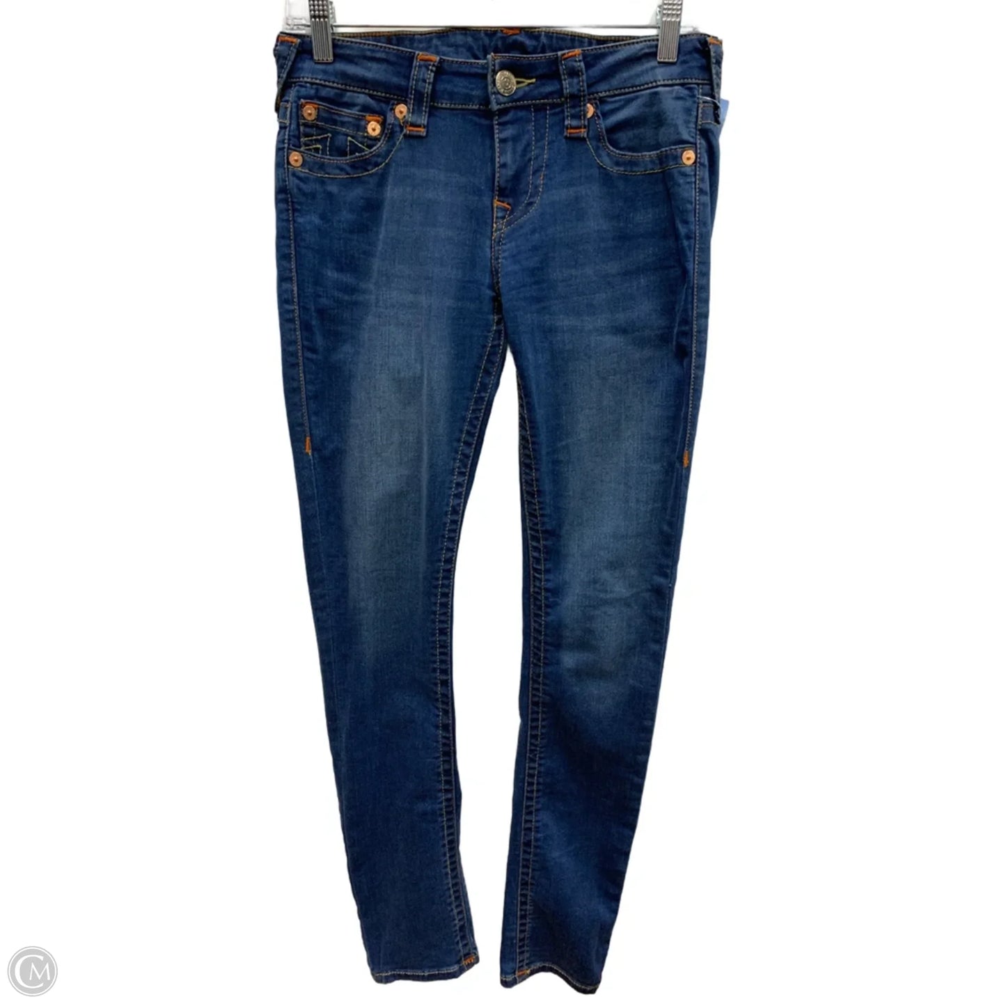 Jeans Skinny By True Religion In Blue Denim, Size: 28