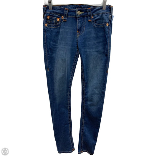 Jeans Skinny By True Religion In Blue Denim, Size: 28