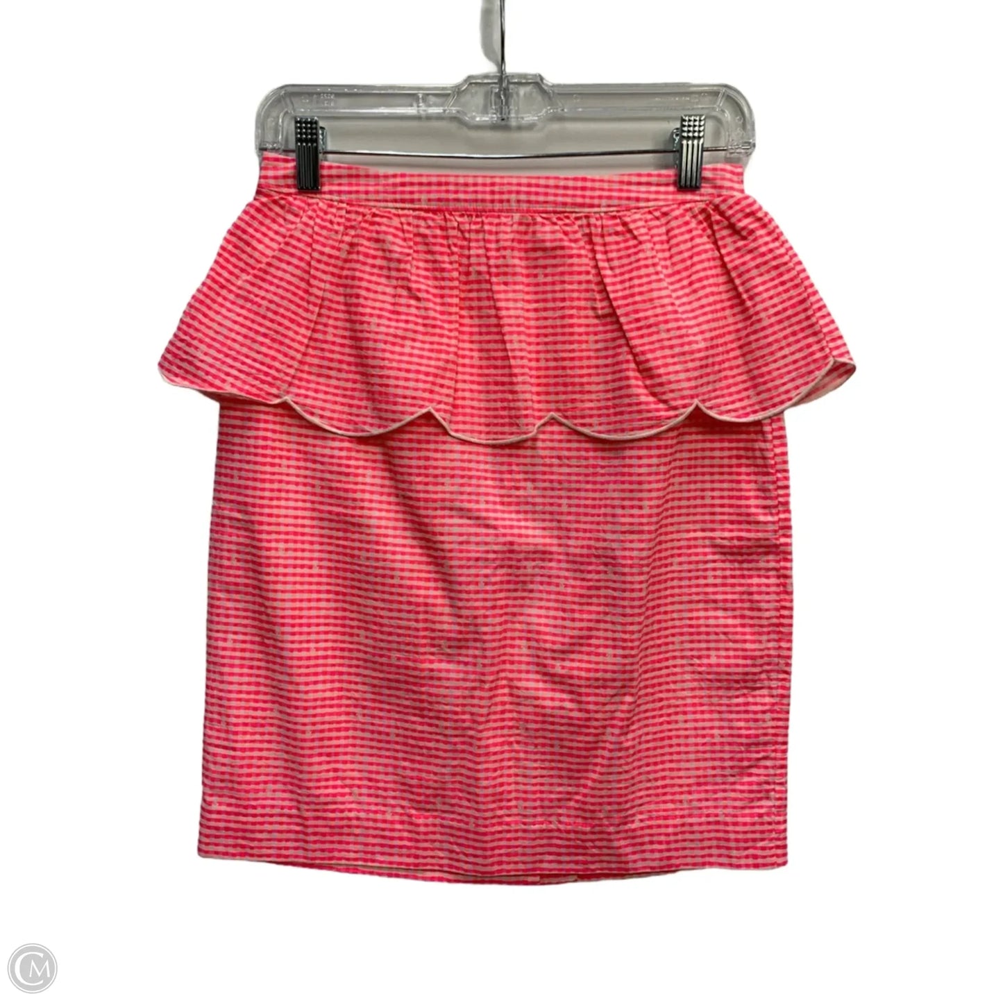 Skirt Midi Designer By Lilly Pulitzer In Pink & White, Size: 4