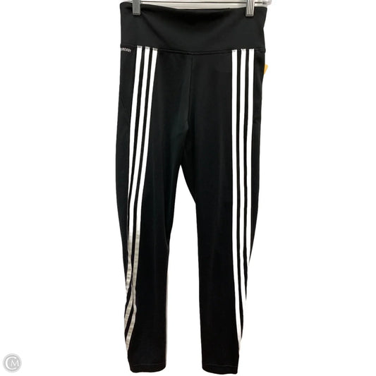 Athletic Leggings By Adidas In Black & Cream, Size: S