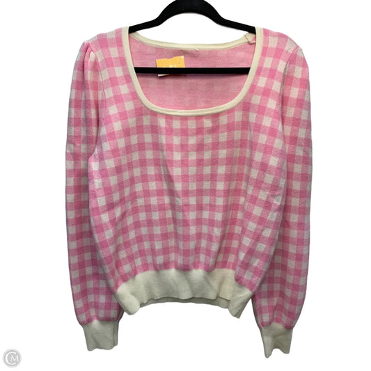 Sweater By Clothes Mentor In Cream & Pink, Size: L