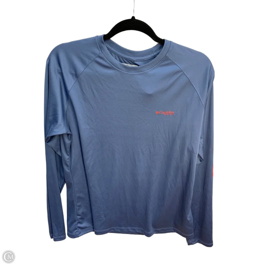 Athletic Top Long Sleeve Crewneck By Columbia In Blue & Red, Size: L