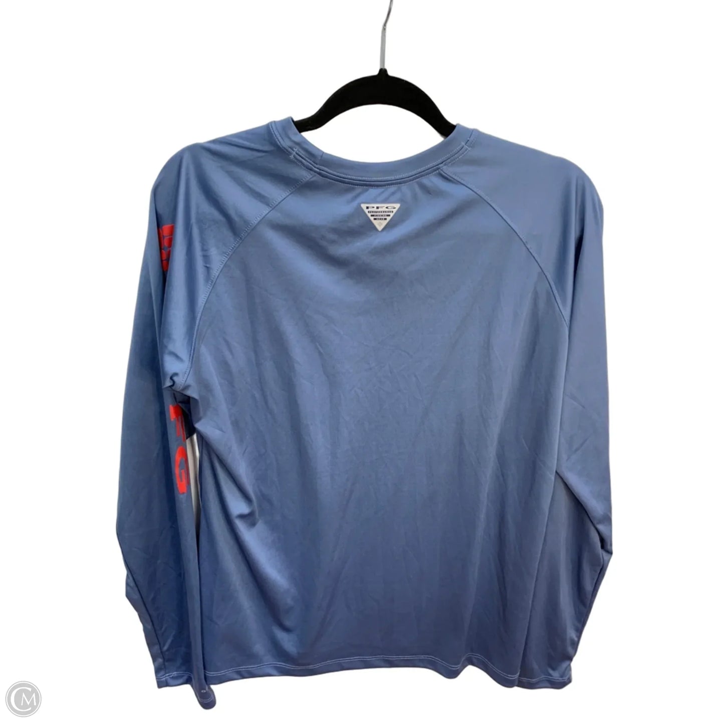 Athletic Top Long Sleeve Crewneck By Columbia In Blue & Red, Size: L