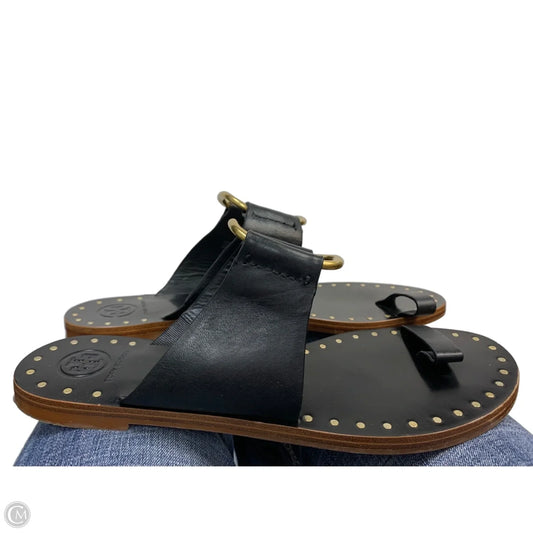 Sandals Designer By Tory Burch In Black & Brown, Size: 10