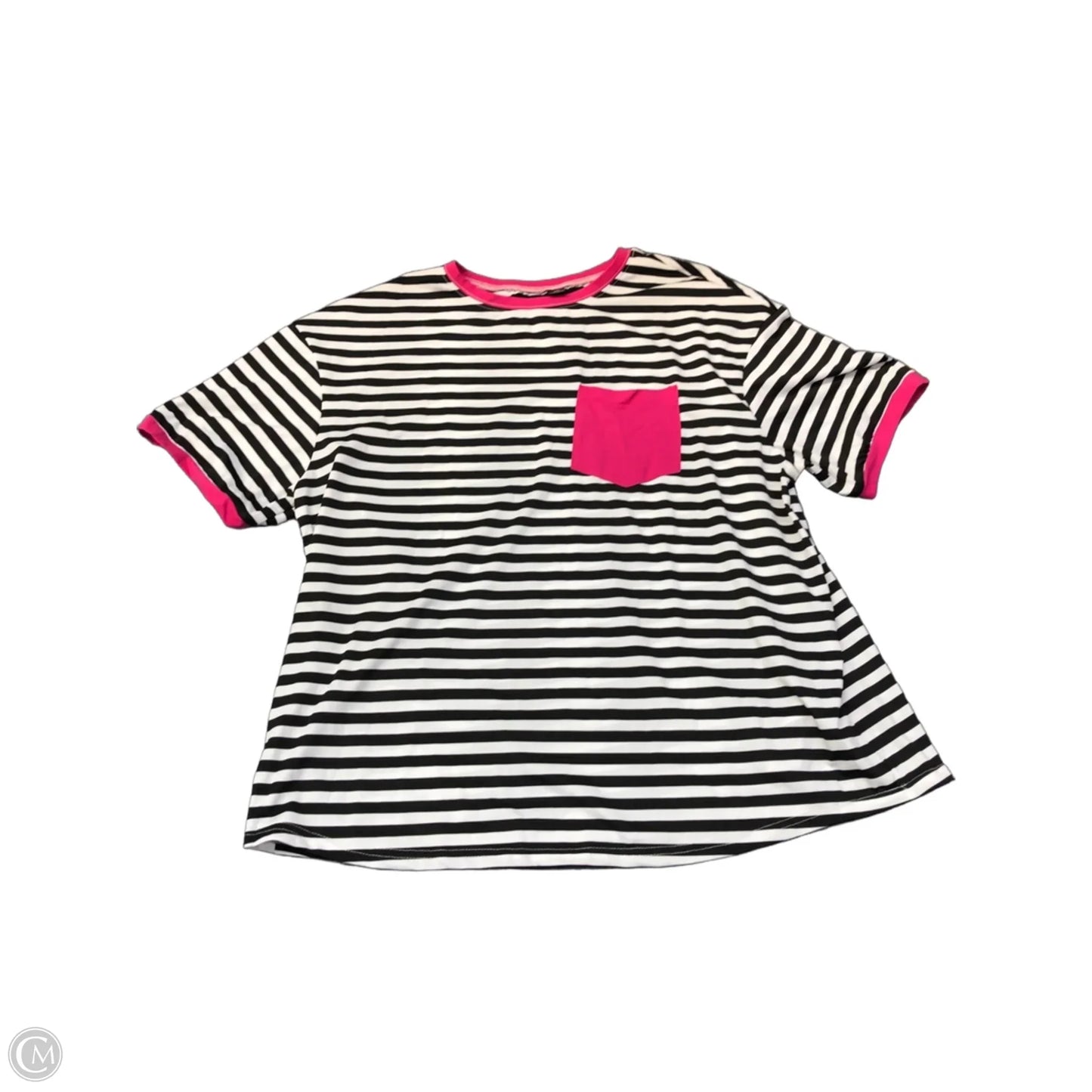 Top Short Sleeve By Shein In Striped Pattern, Size: 2x