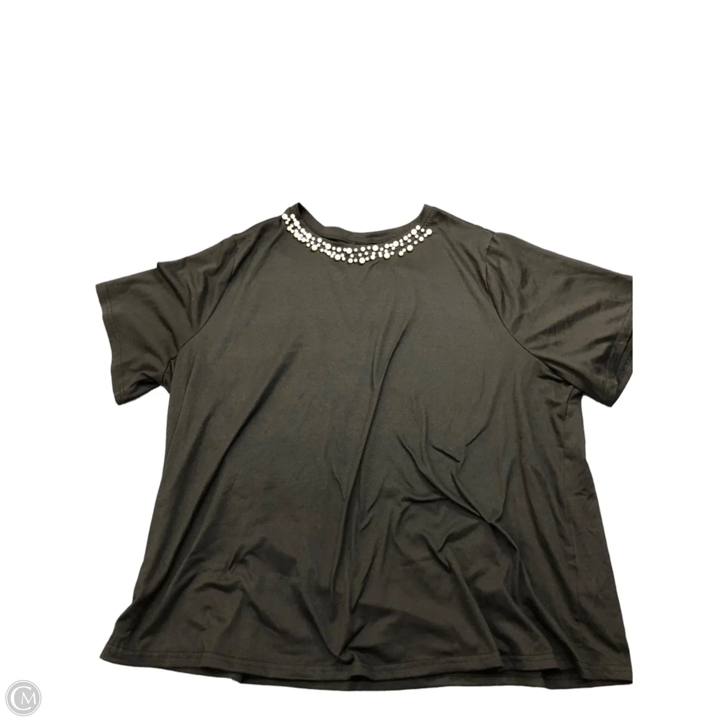Top Short Sleeve Basic By Shein In Black, Size: 4x