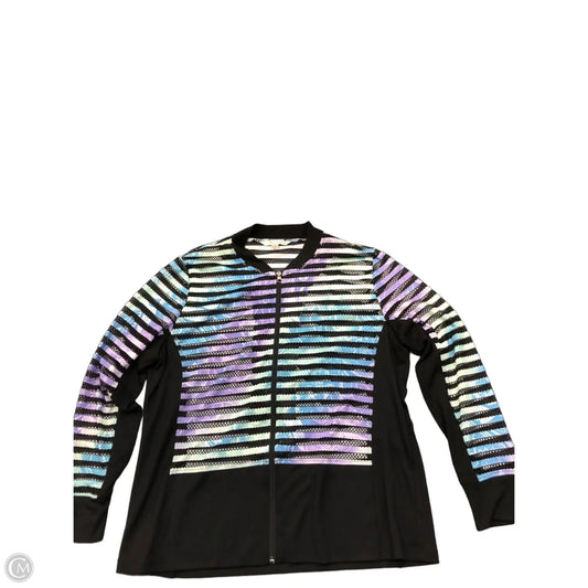 Athletic Jacket By Erin London In Black & Purple, Size: Xl