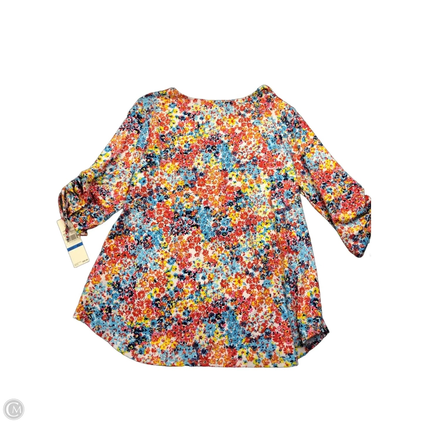 Top Short Sleeve By Clothes Mentor In Floral Print, Size: Xl