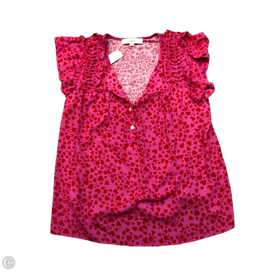 Blouse Short Sleeve By Loft In Pink, Size: S