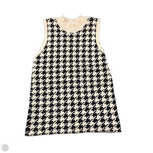Sweater Short Sleeve By Loft In Black & White, Size: Xs