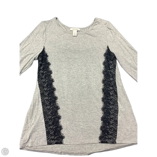 Blouse 3/4 Sleeve By White House Black Market In Grey, Size: M