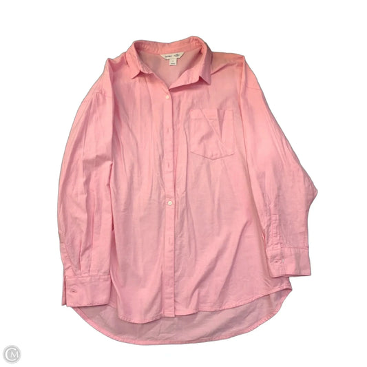 Blouse Long Sleeve By Old Navy In Pink, Size: M