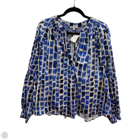Top Long Sleeve By Nic + Zoe In Blue & Grey, Size: 3x