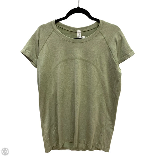 Athletic Top Short Sleeve By Lululemon In Green, Size: 16