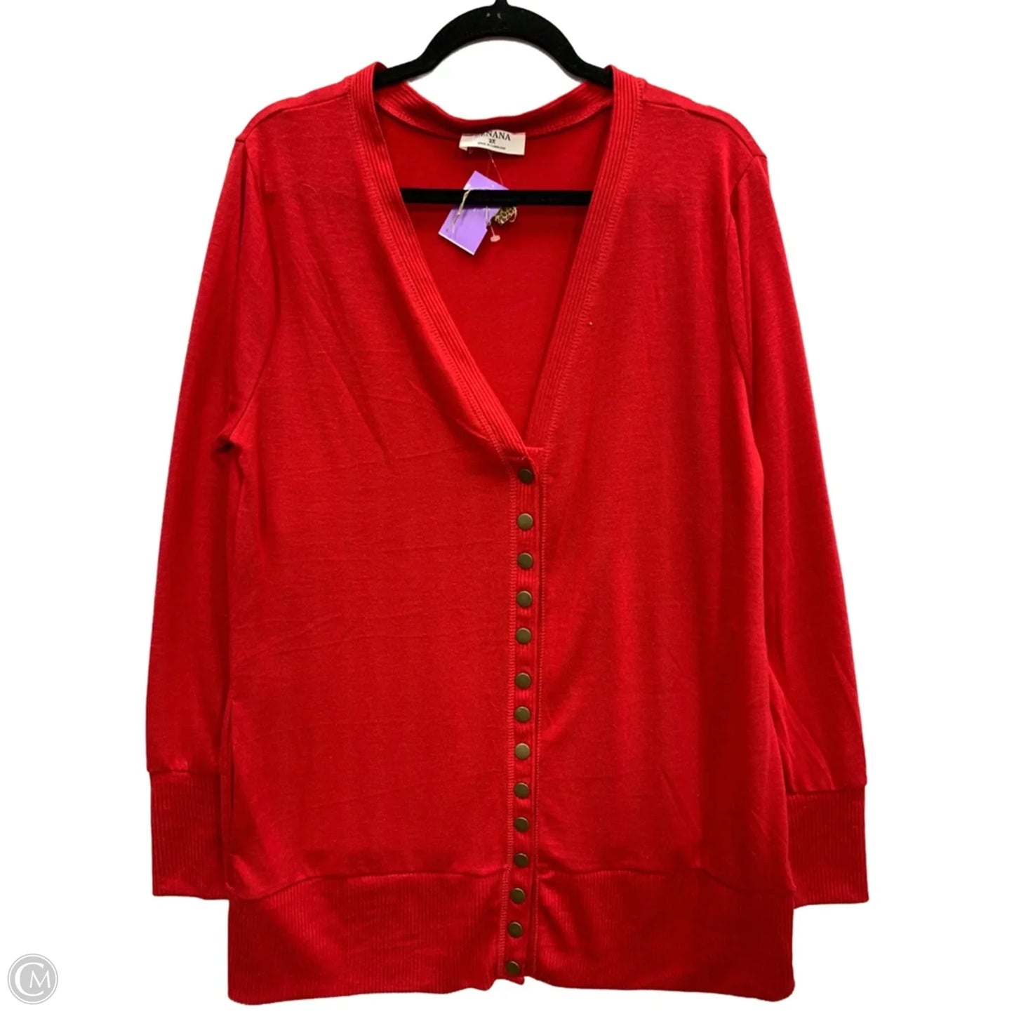 Sweater Cardigan By Zenana Outfitters In Red, Size: Large