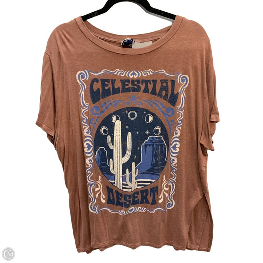 Top Short Sleeve By Arula In Pink, Size: 1x